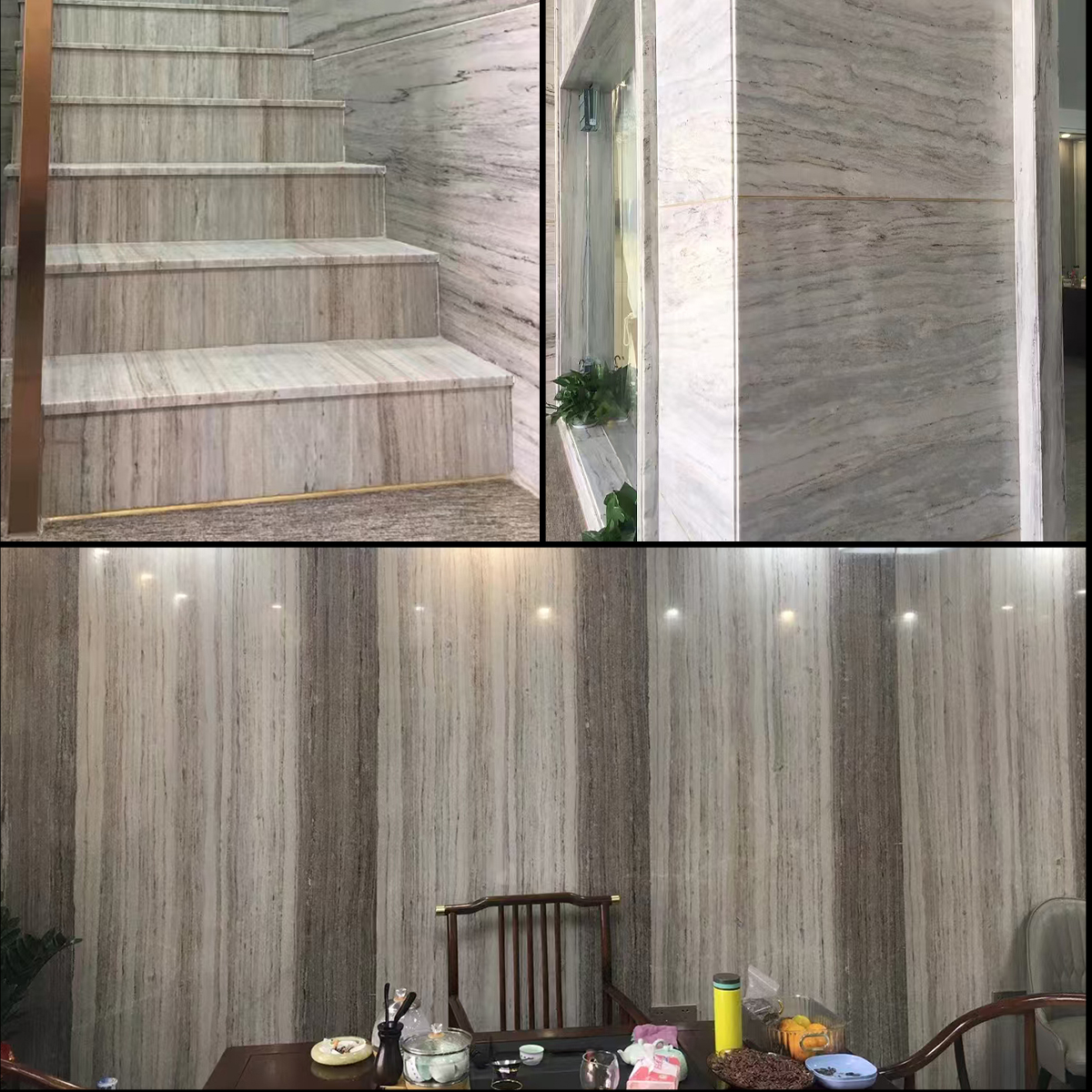 Antique White Woodgrain Marble
