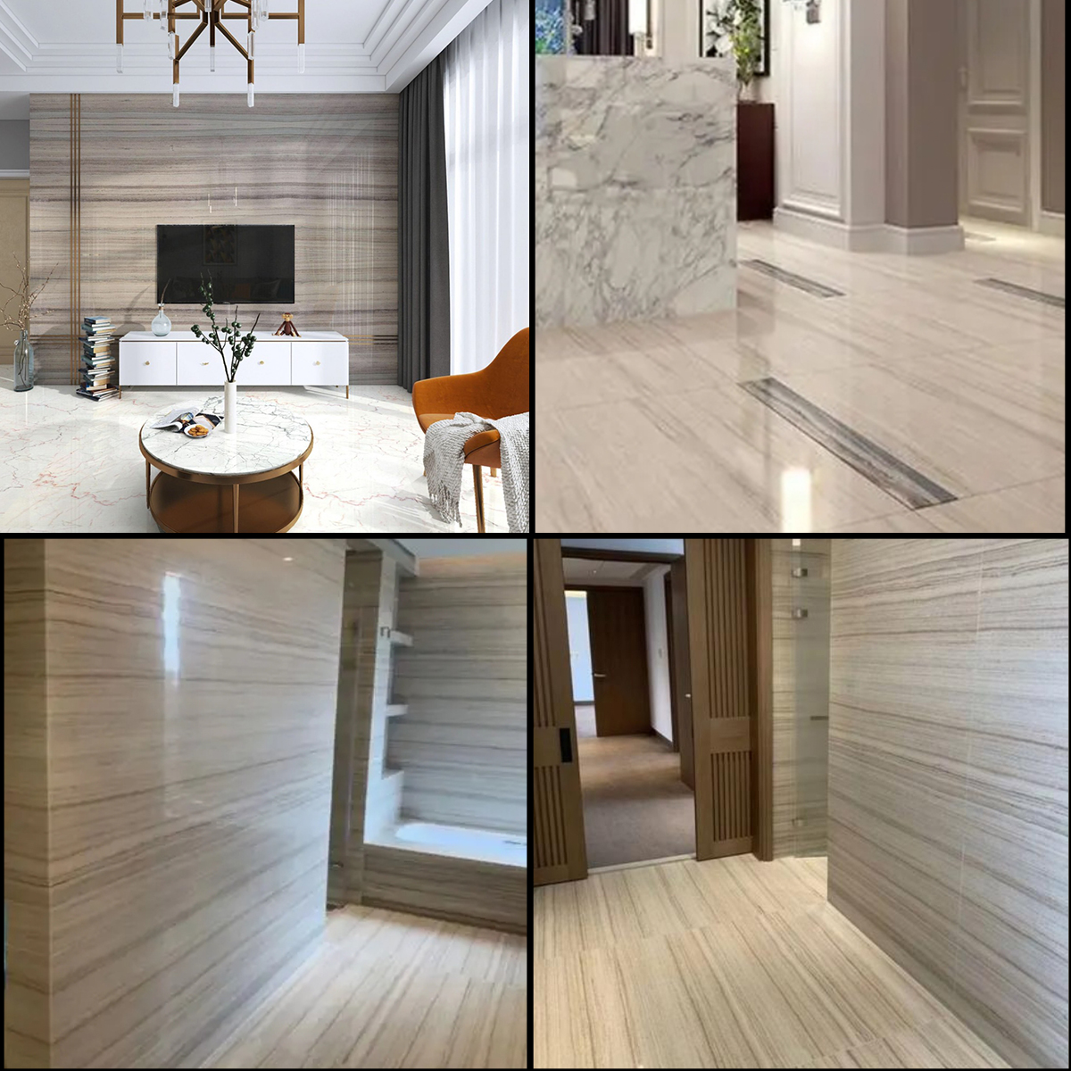 Antique White Woodgrain Marble