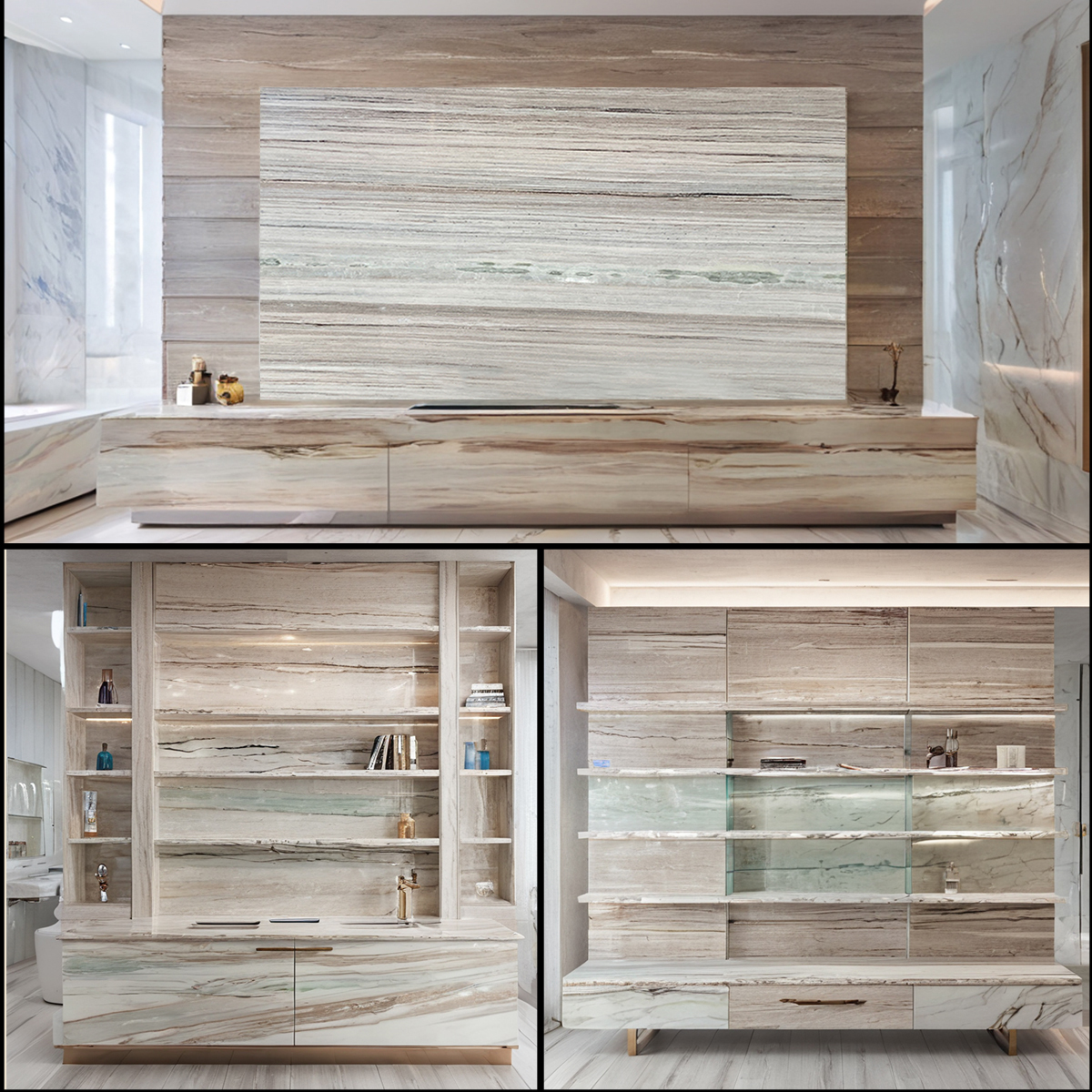 Antique White Woodgrain Marble