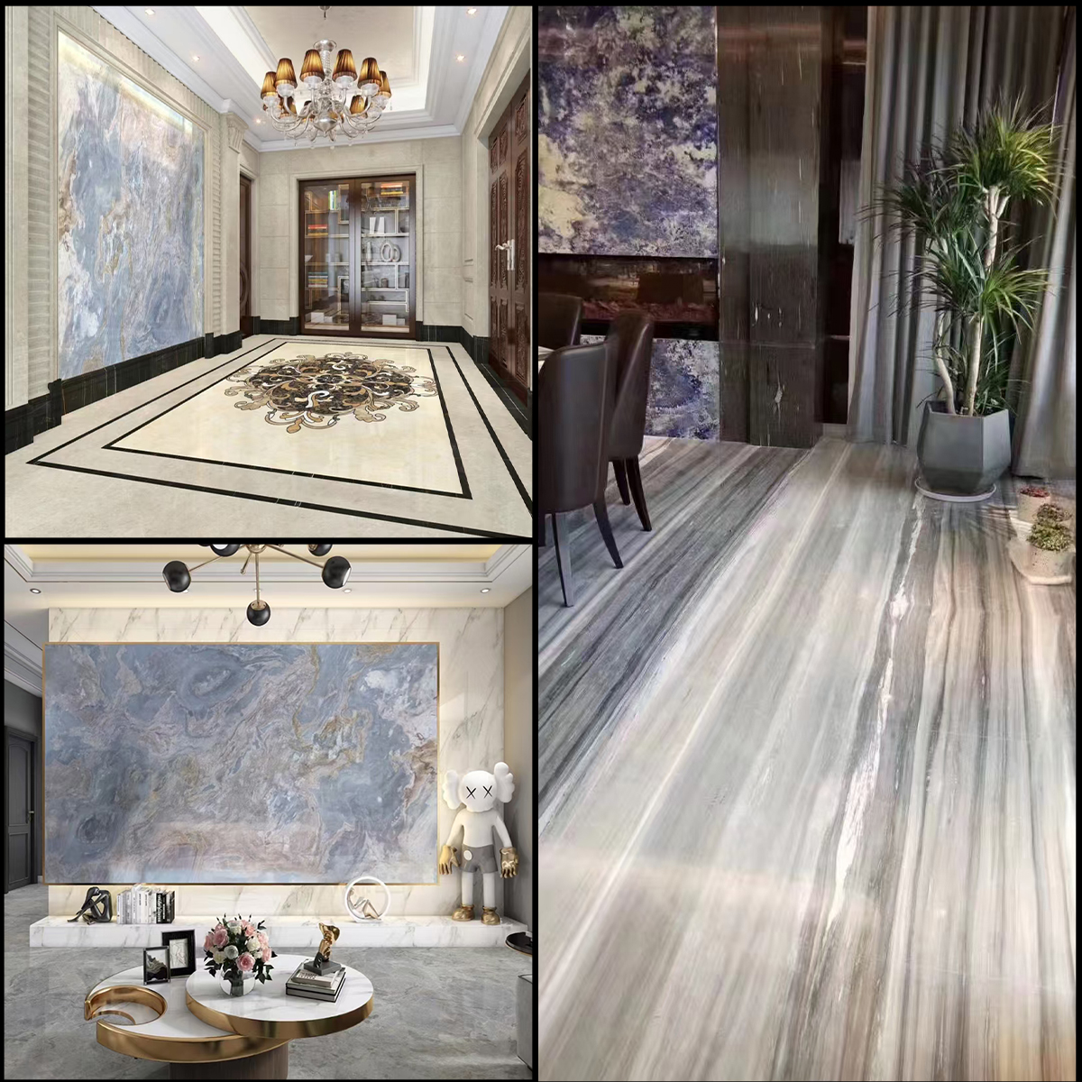 Blue Gold Sand marble slab photos for house decoration, floor tiles, wall panels, luxury store decoration, finish samples, cut-to-size drawings and crate packing.