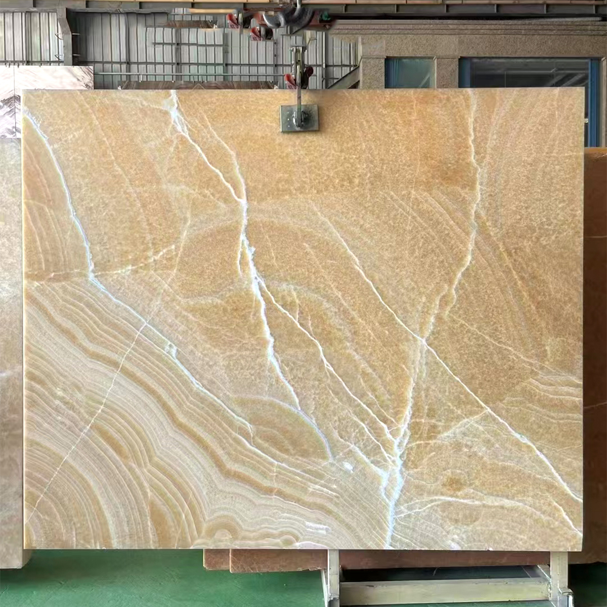 Light Brown Yellow Onyx slab for stair, wall and vanity