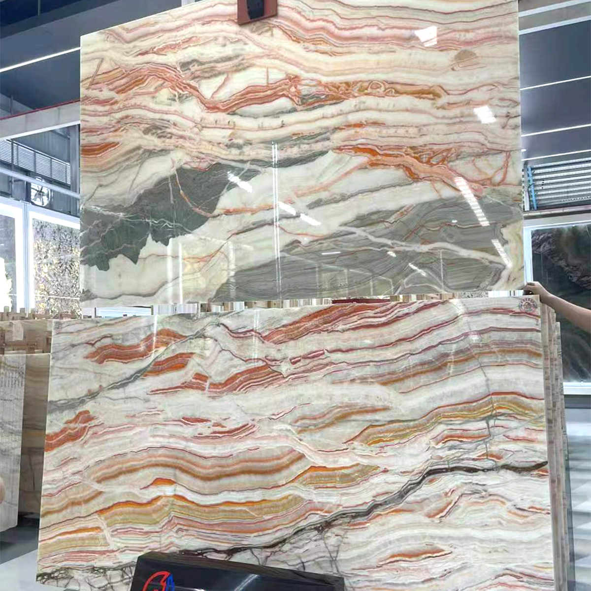 Rainbow Onyx slab for wall, tile and vanity