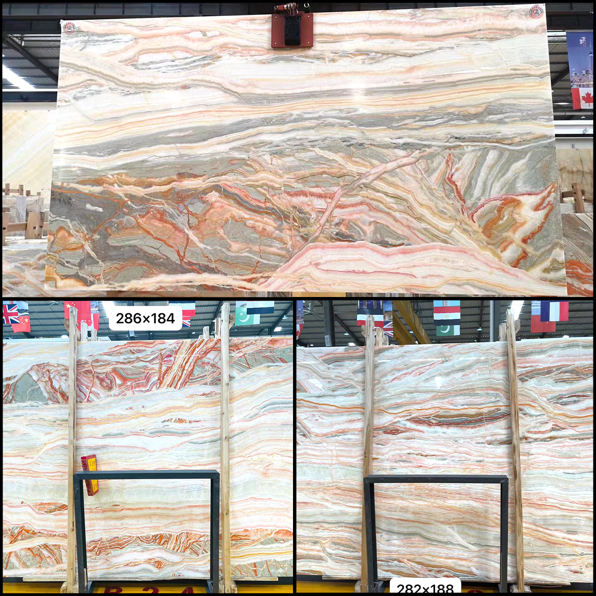 Rainbow Onyx slab for wall, tile and vanity