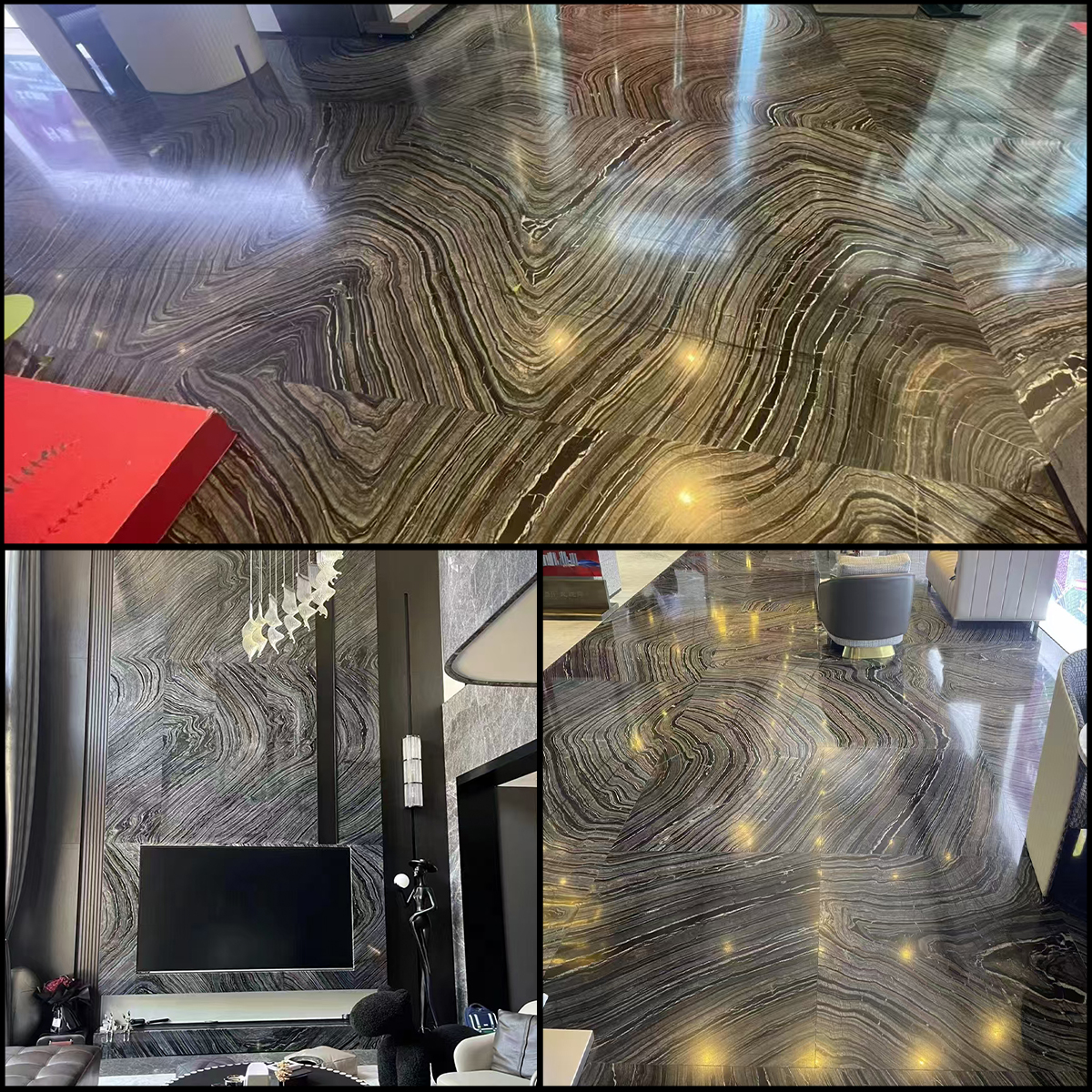 Black Woodgrain Marble