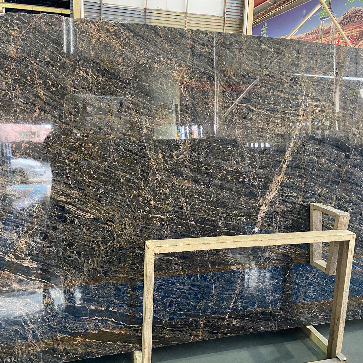 Black Blue Veins Marble