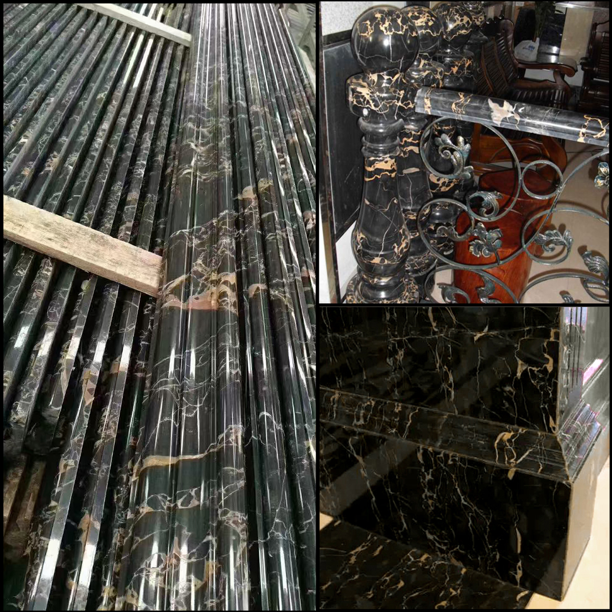 Athens Black Golden Flower Marble