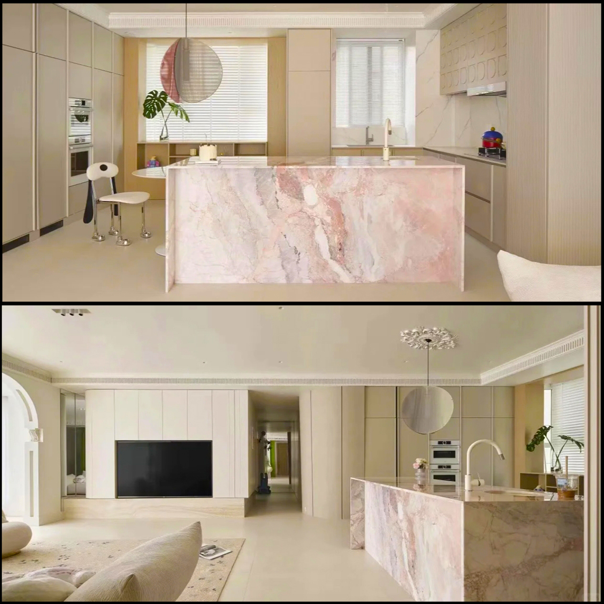 Cream Rose Pink Marble