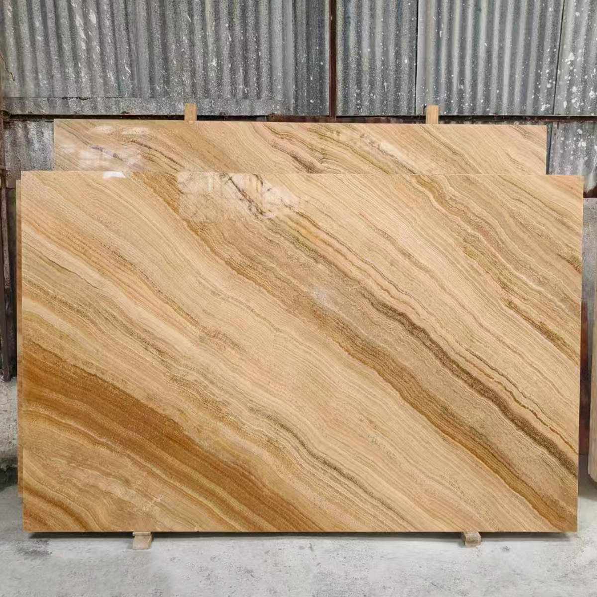 Yellow Wood Grain Beige Marble