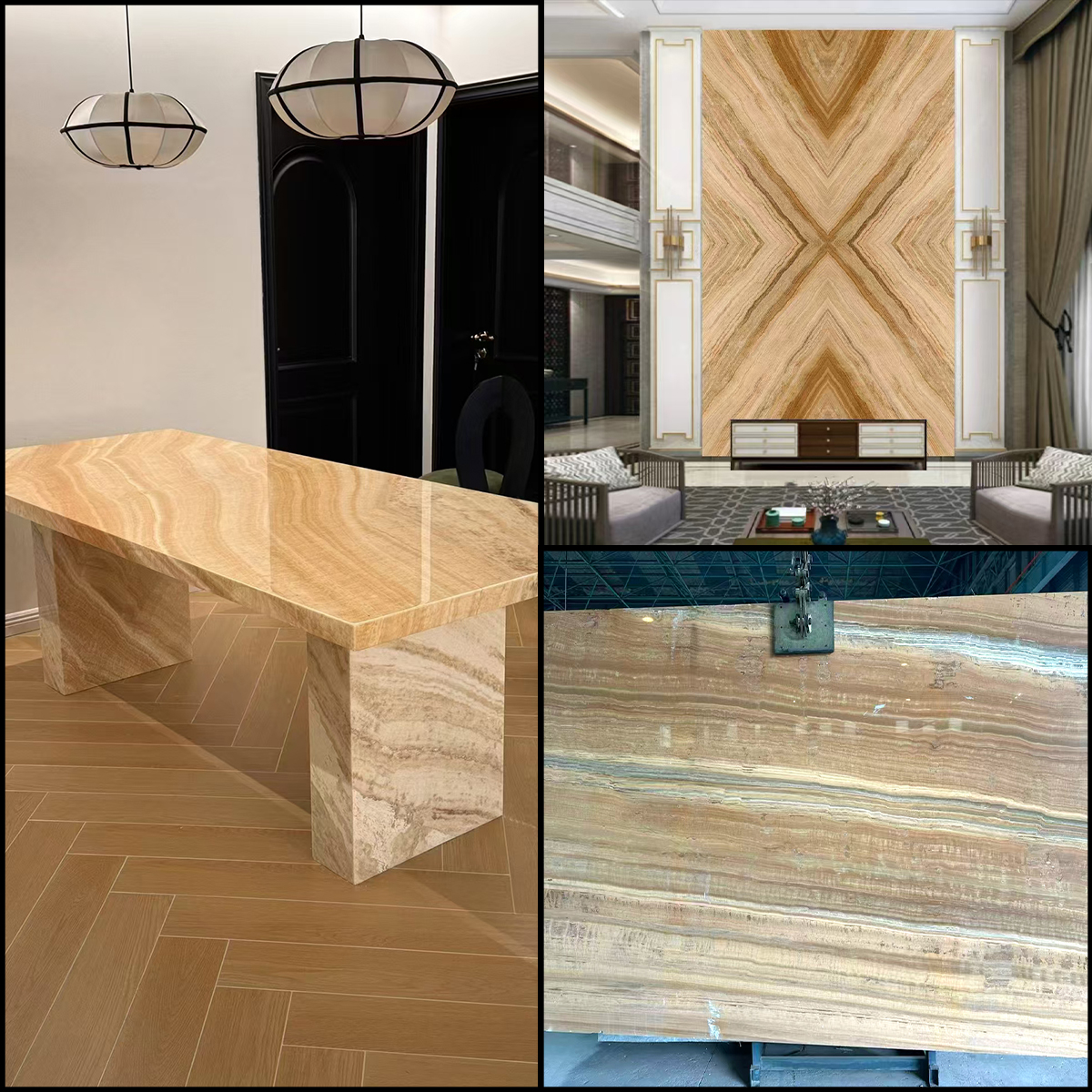 Yellow Wood Grain Beige Marble