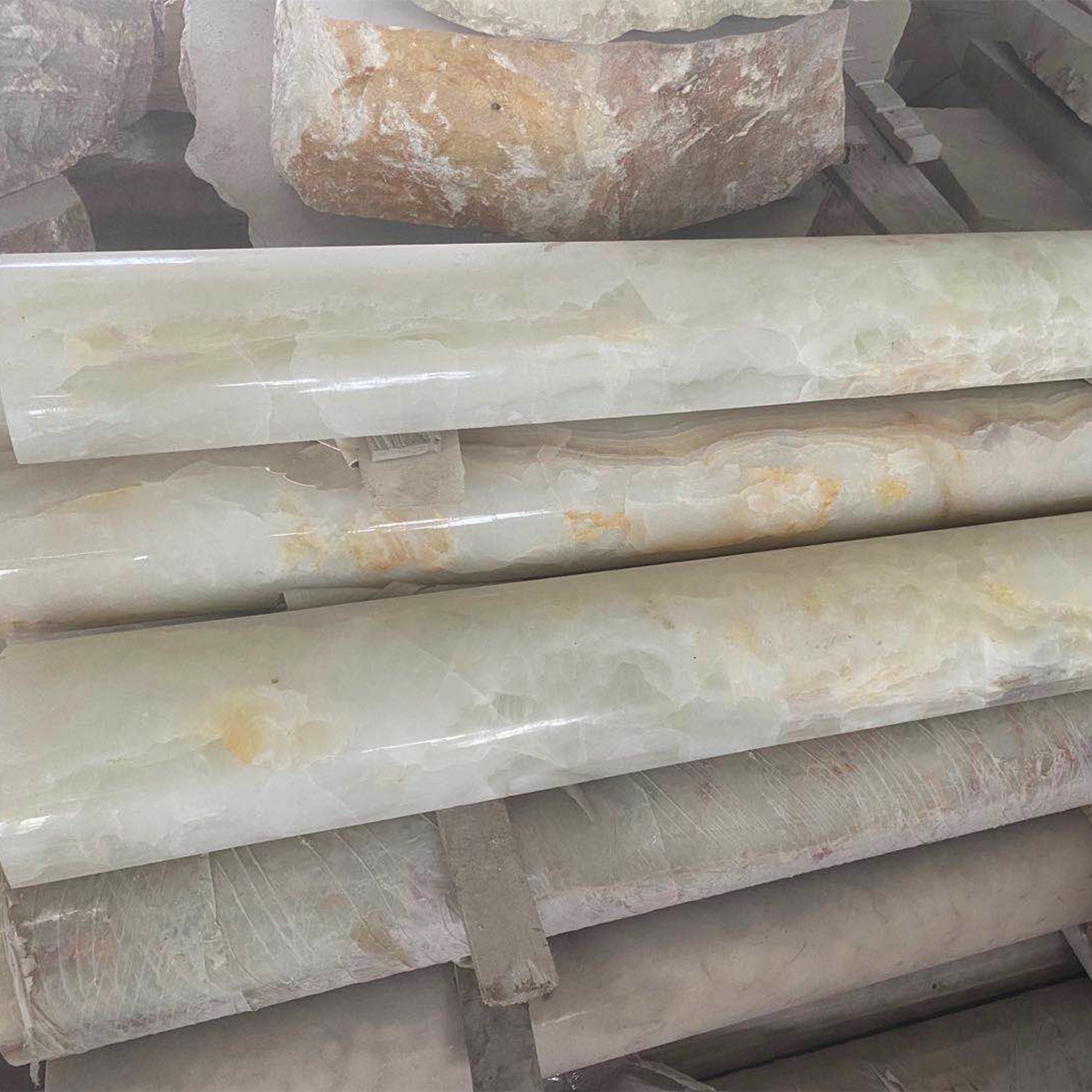 White Onyx with beige veins