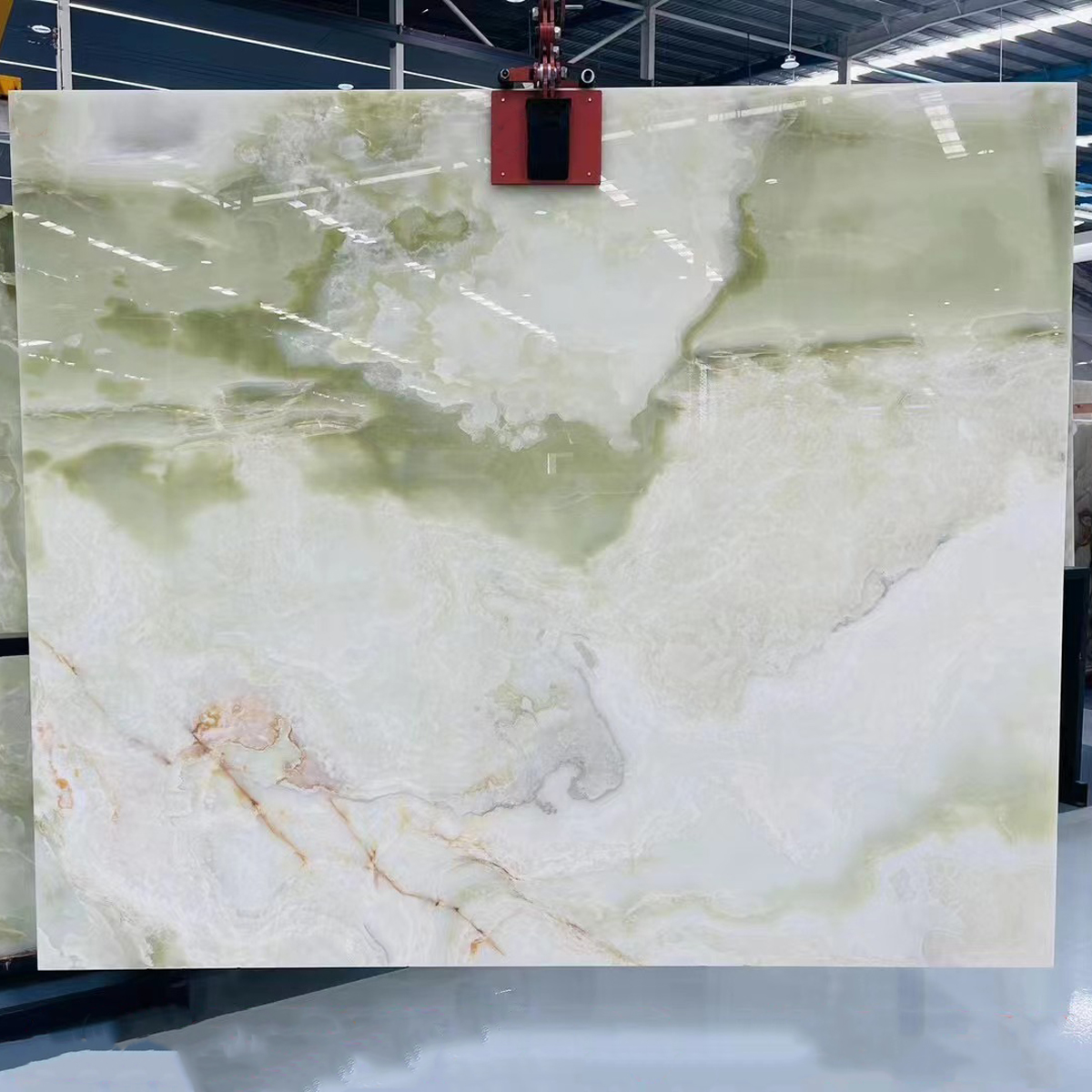 Cyan Green Onyx slab for vanity, wall and island