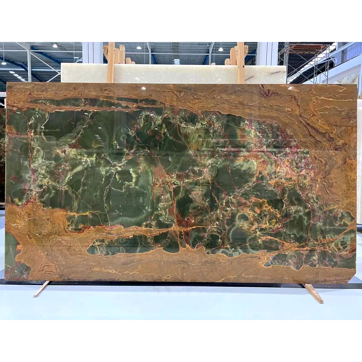 Green Jade Onyx slab for island, tile and furniture