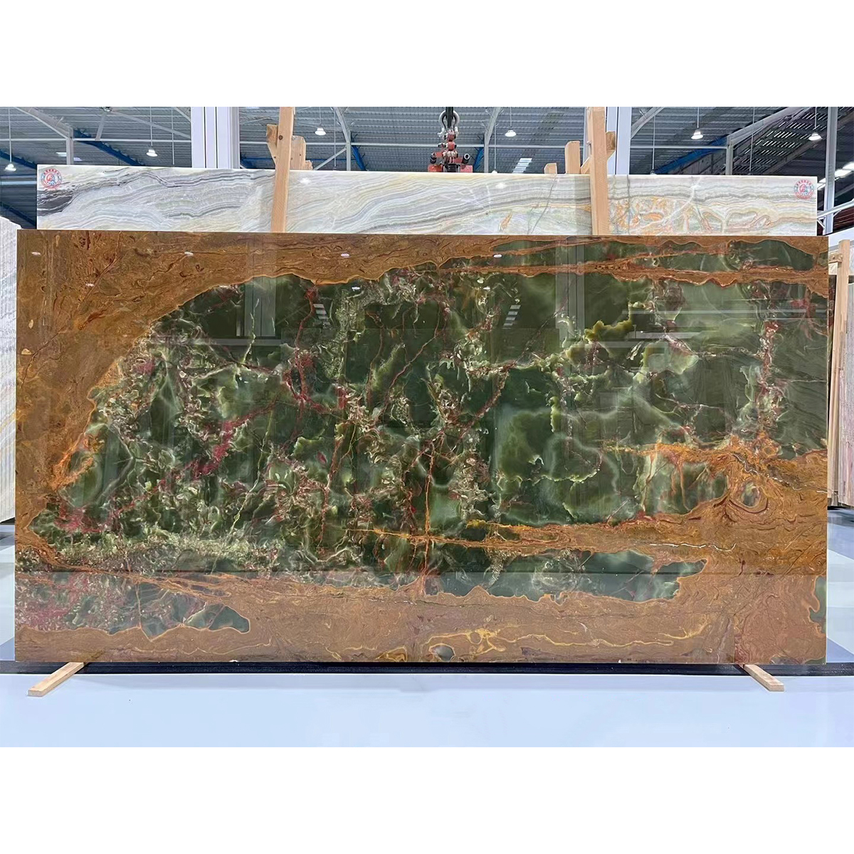 Green Jade Onyx slab for island, tile and furniture