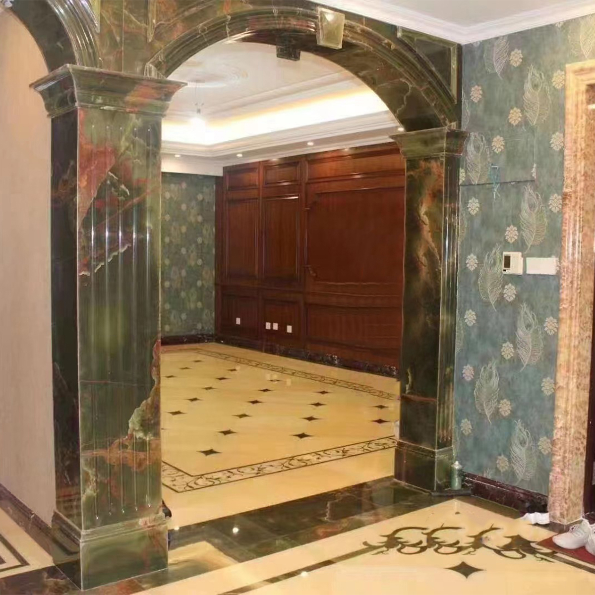 Green Jade Onyx slab for island, tile and furniture