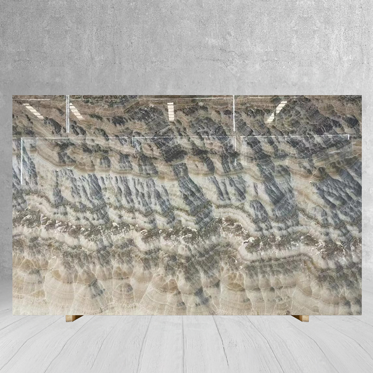 Luxury Ink Onyx Slab For Kitchen Island Countert