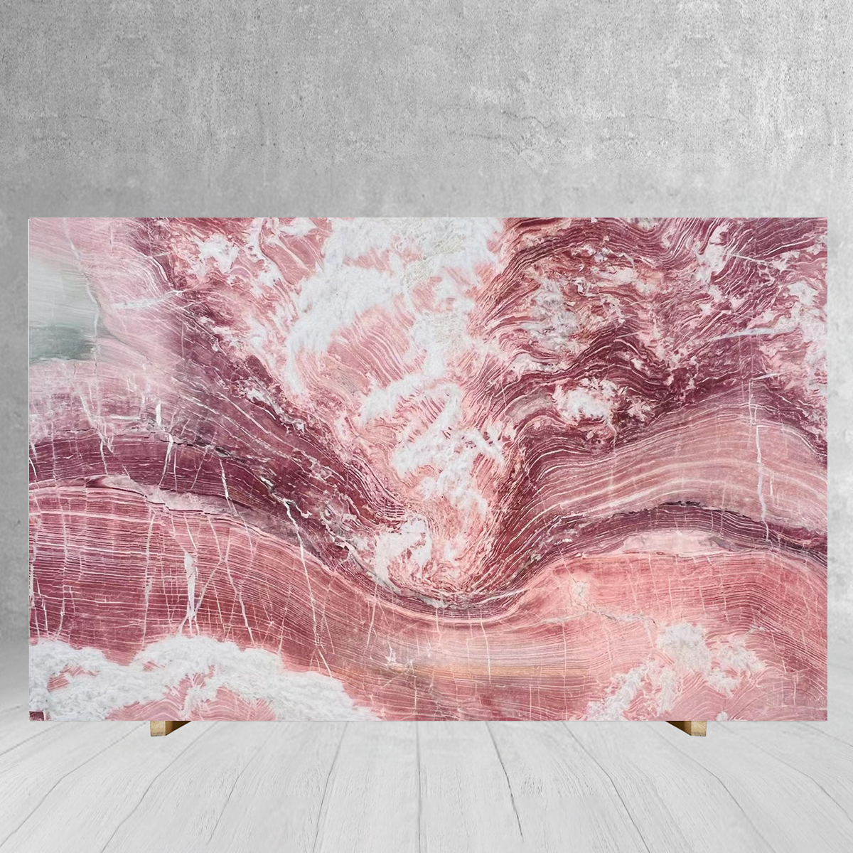 Luxury 100% Natural Phoenix Rainbow Pink Marble Slab For Wal