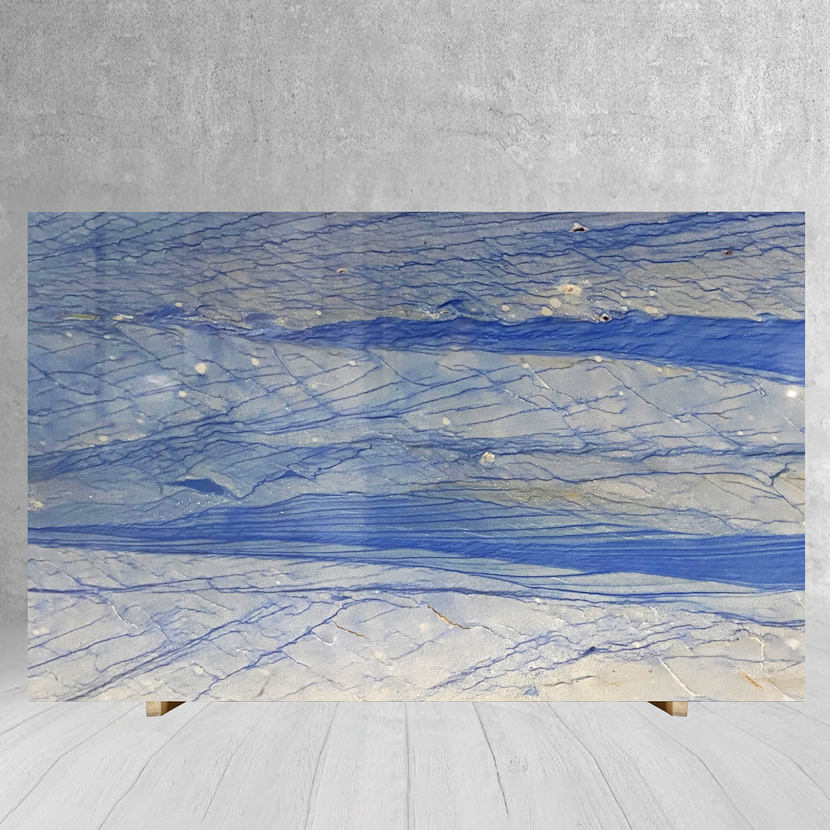 Natural Royal Sky Blue Marble Slab For Bathroom Livingroom F
