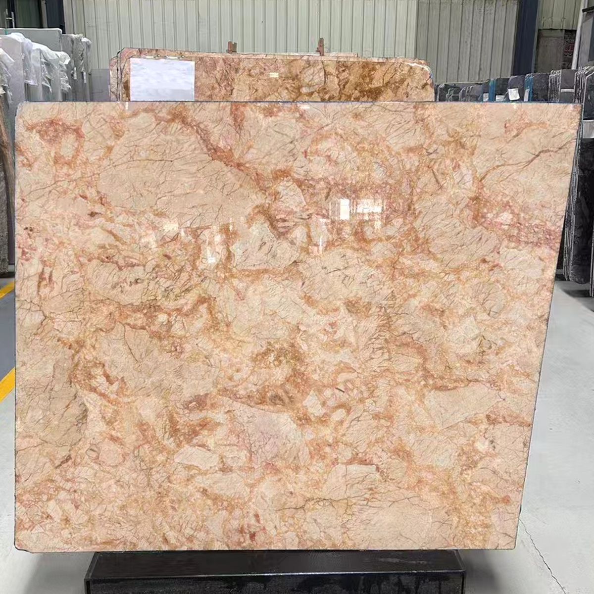 Golden Phoenix marble slab photos for kitchen countertops, wall decor, floor tiles, hotel decor, luxury showcases, finish samples, cut-to-size drawings and crate packing.