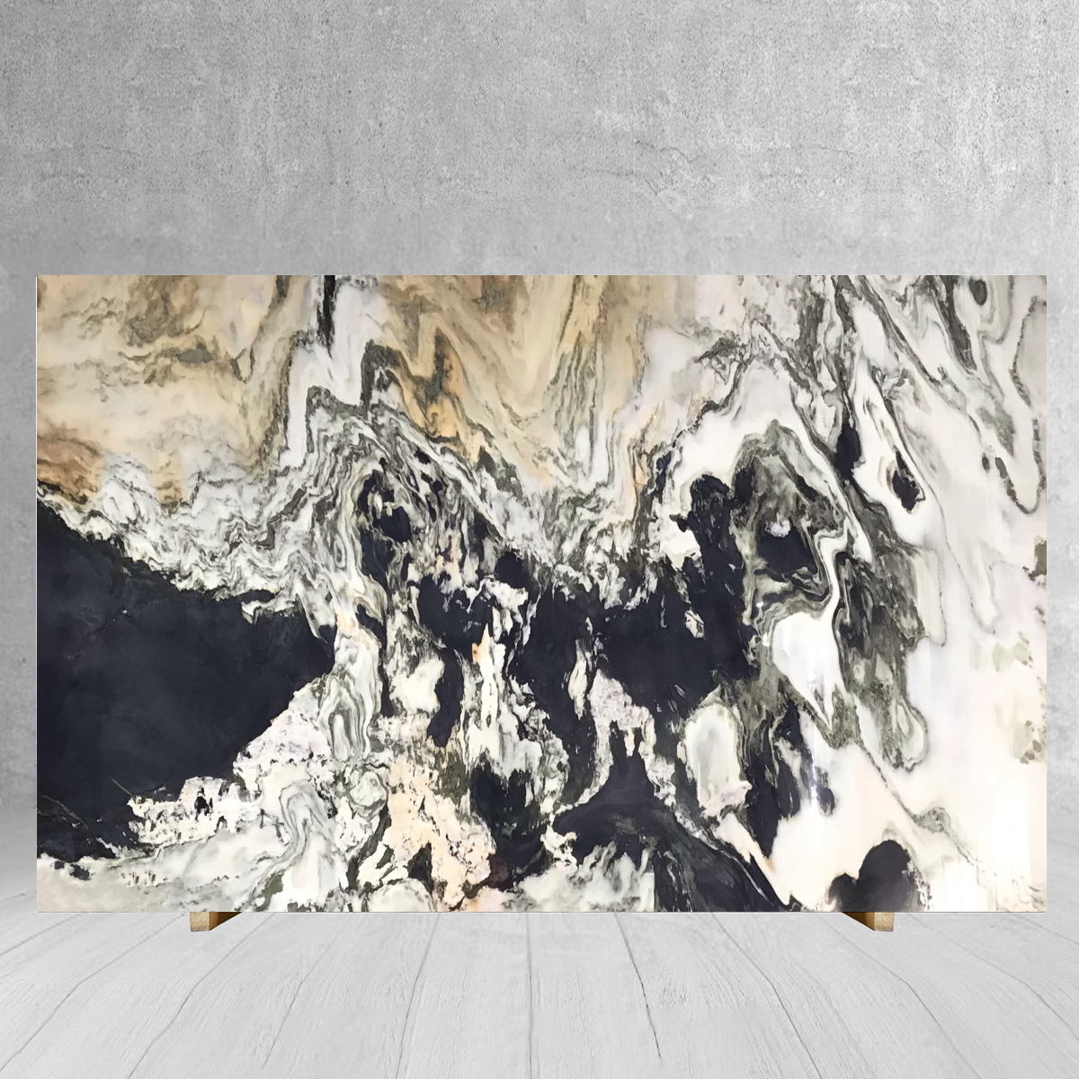 100% Ntural Black White Gold Marble For Stone Projest Hotel 