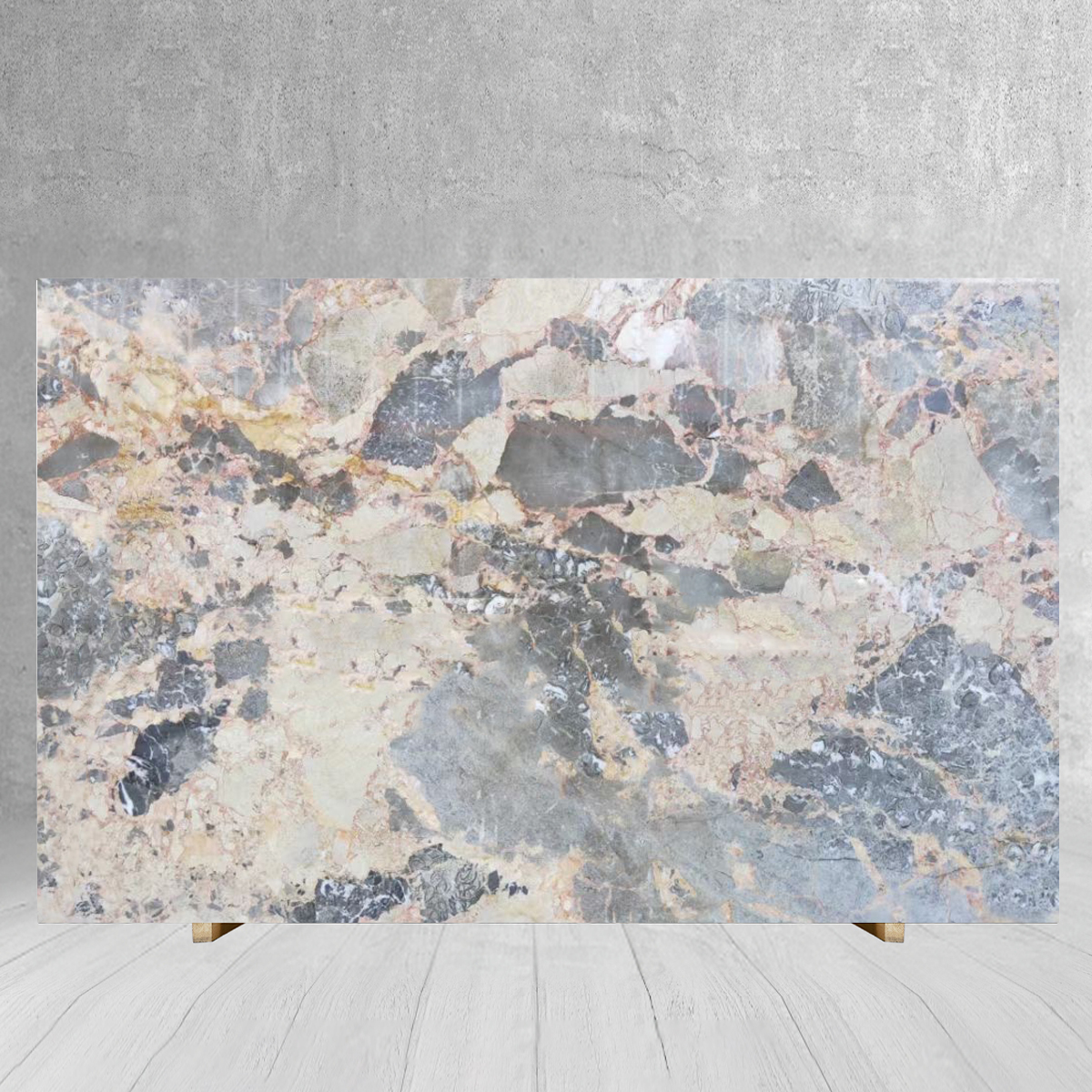 Top Grade Rose Gold Marble With Colorful Veins For Home Deco