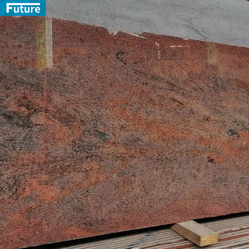 Rosso Multicolor Granite Slab For Villa Island, Countertop, 
