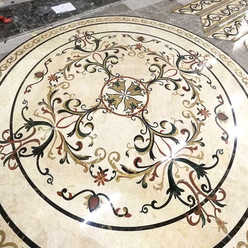 Luxury Modern Design Round Marble Water Jet Medallion Patter