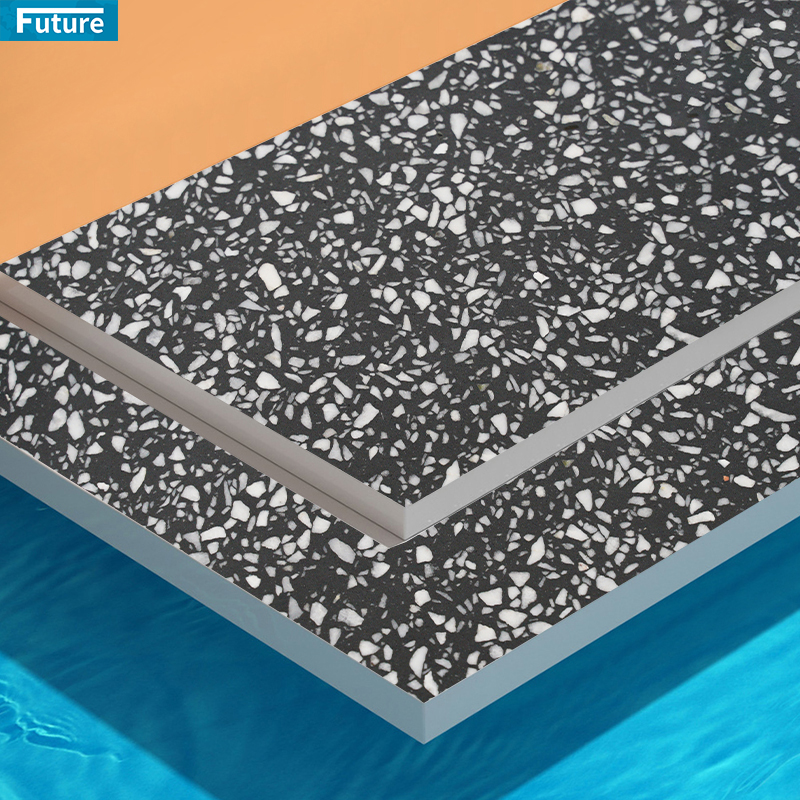 Modern Black Rustic Interior Porcelain Terrazzo Tile Restaur
