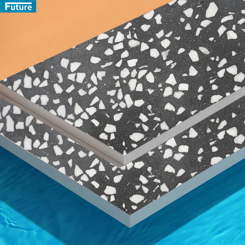 Luxury Black Terrazzo Matt Rustic Floor Tiles 600x600mm Cust