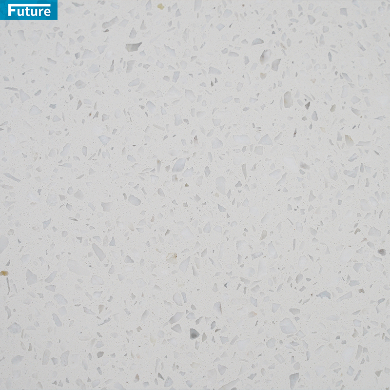 Rustic white terrazzo tiles