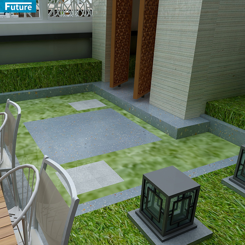 Light green terrazzo tile photos for interior flooring, wall panels, kitchen countertops, aggregate approval and export packing.