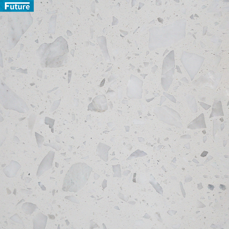 Pure white terrazzo tiles