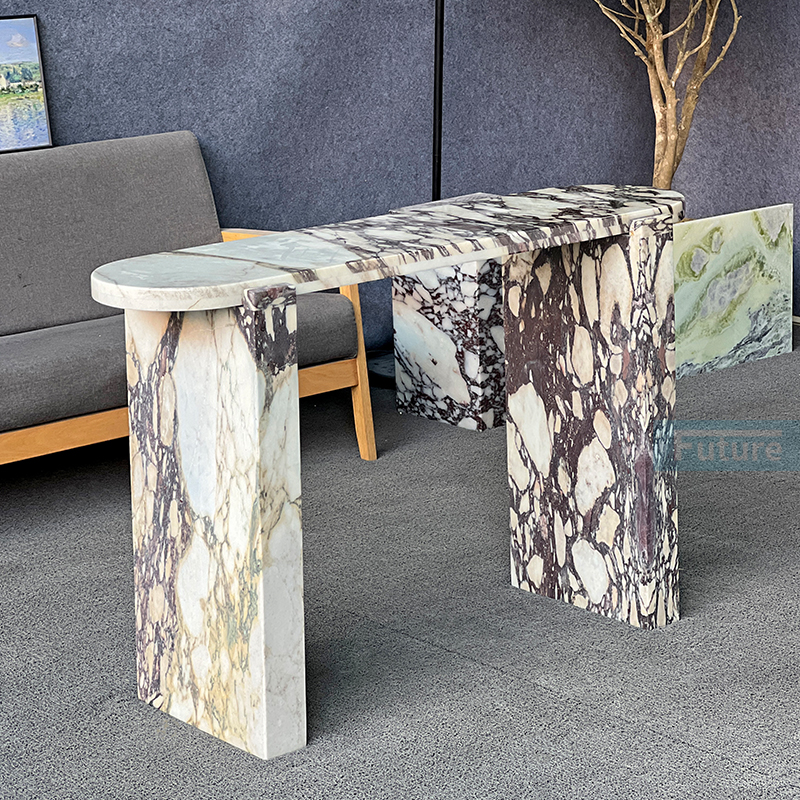 calacatta viola marble cosole table