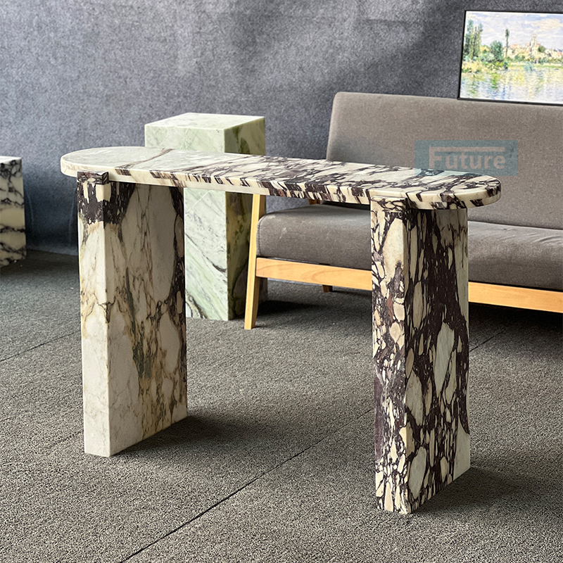 calacatta viola marble cosole table