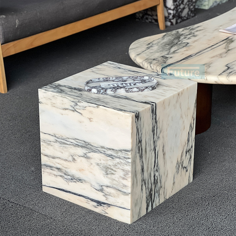 Luxury Modern Style Calacatta White Side Table For Home Deco