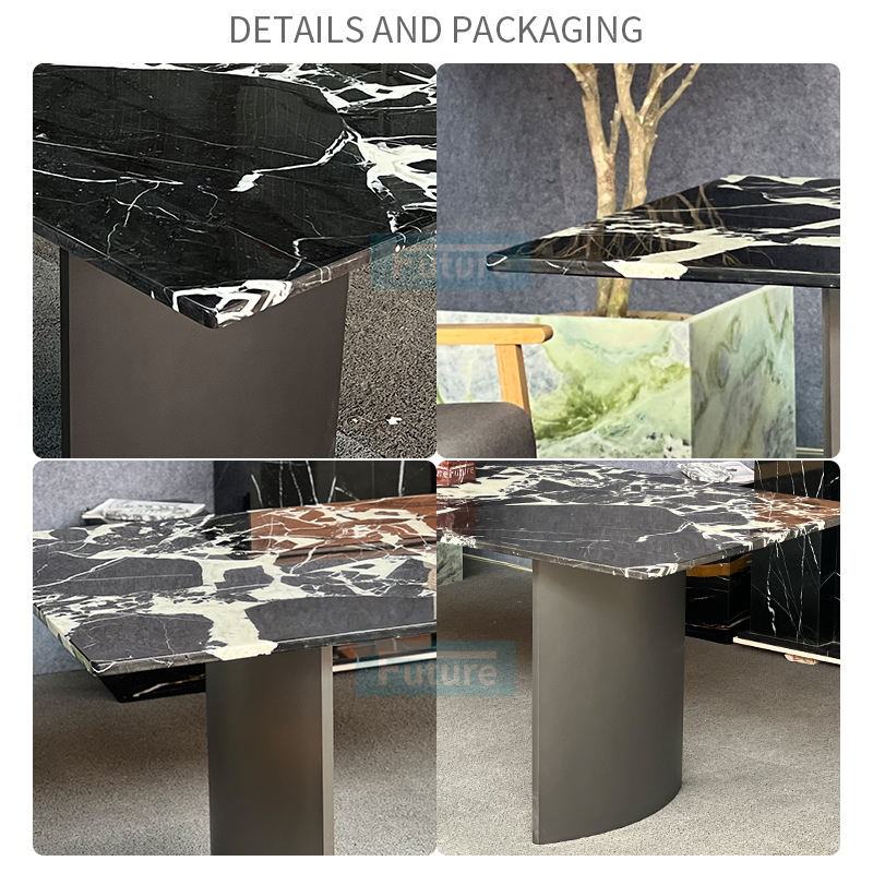 Calacatta Black Marble Dining Table