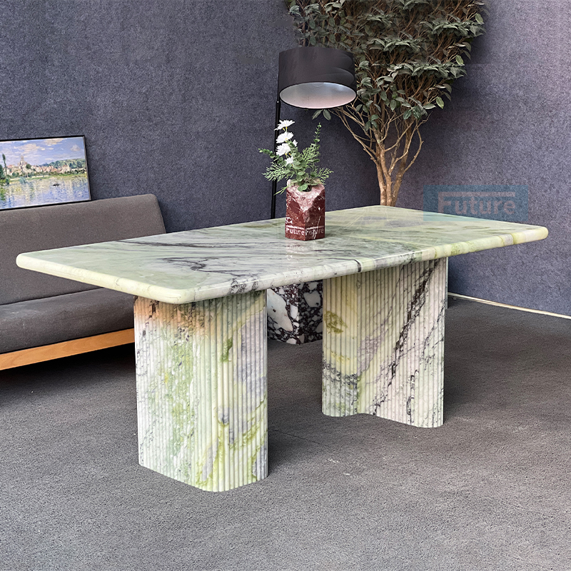 Luxury Modern Style Rectangular Fendi Green Marble Dining Ta