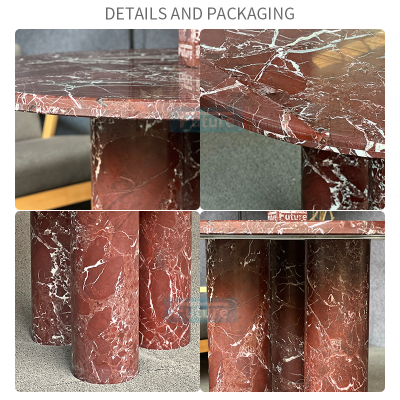Rosa Levanto Red Marble Dining Table