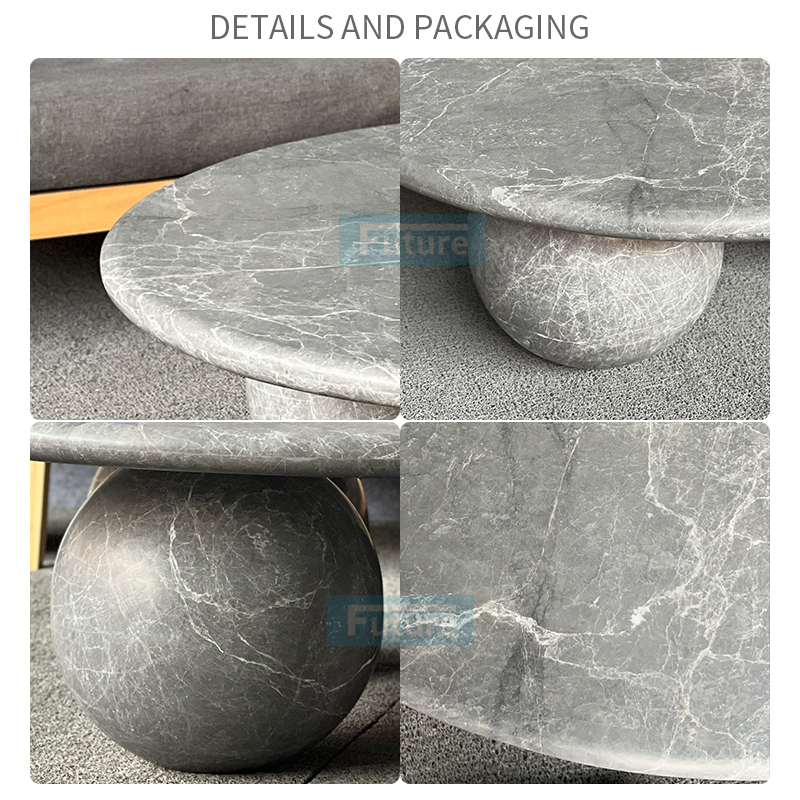Hermes Gray Marble Coffee Table