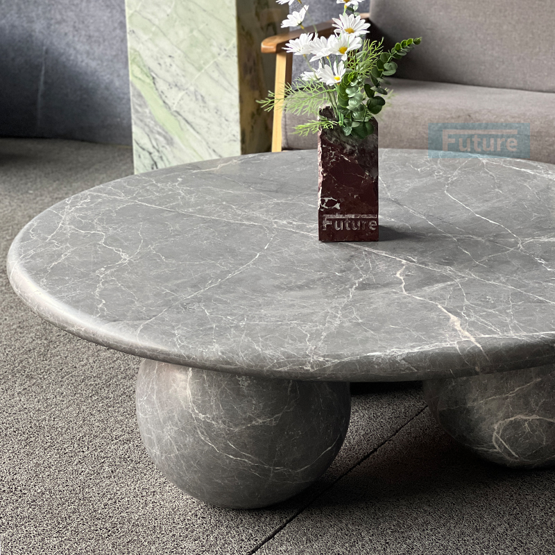 Hermes Gray Marble Coffee Table