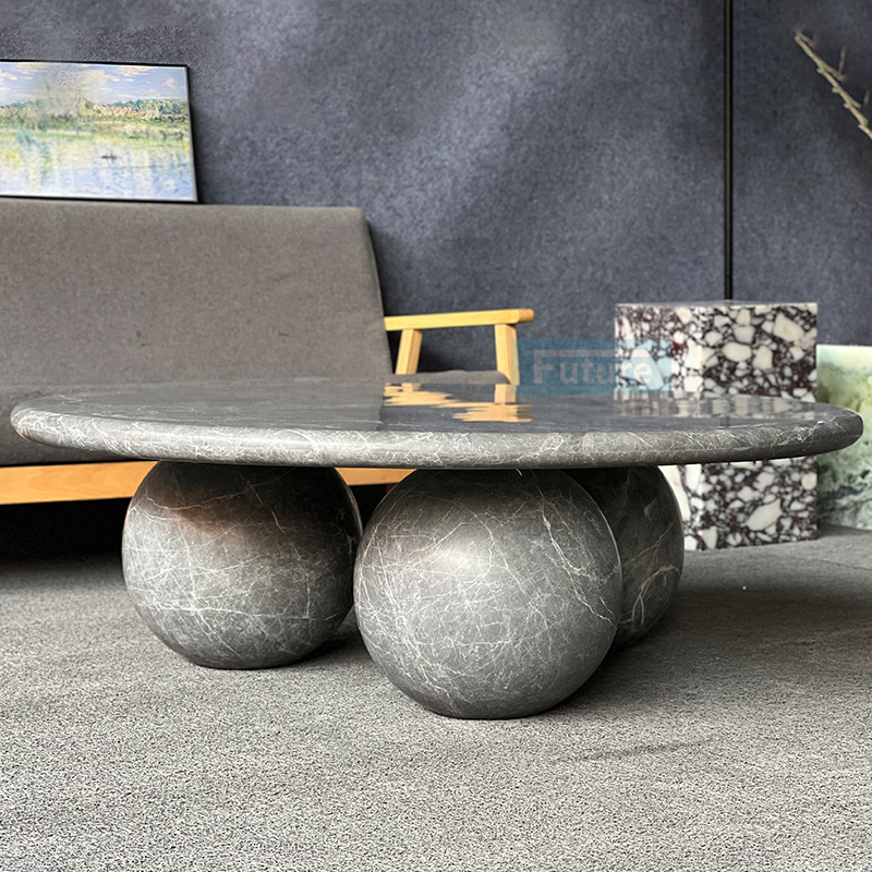 Hermes Gray Marble Coffee Table