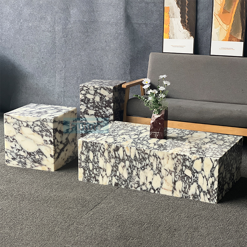 Luxury Modern Style Calacatta Viola Marble Coffee Table Tea 