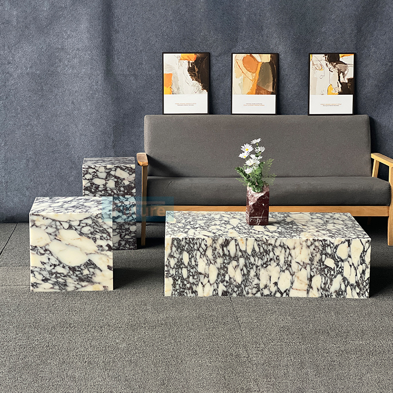 Calacatta Viola Marble Coffee Table Set