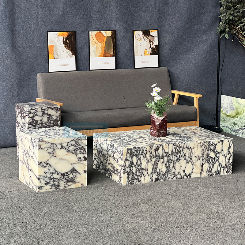 Calacatta Viola Marble Coffee Table Set