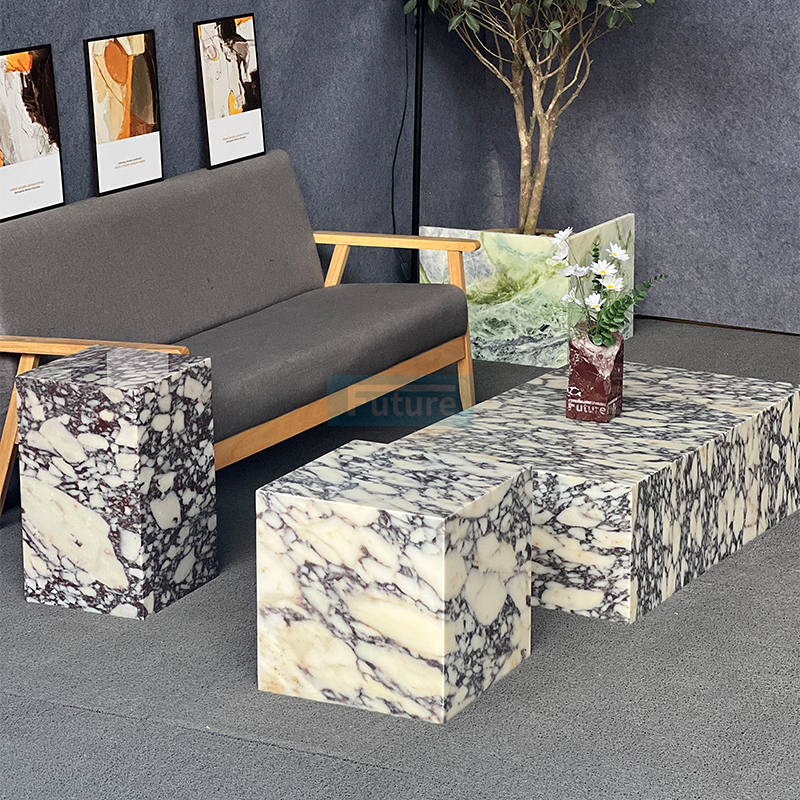 Calacatta Viola Marble Coffee Table Set