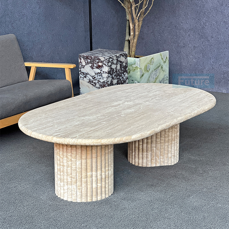 travertine tea table