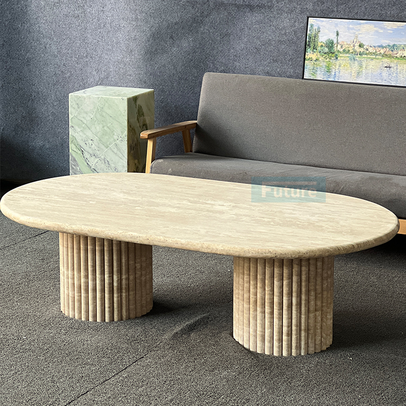 travertine tea table