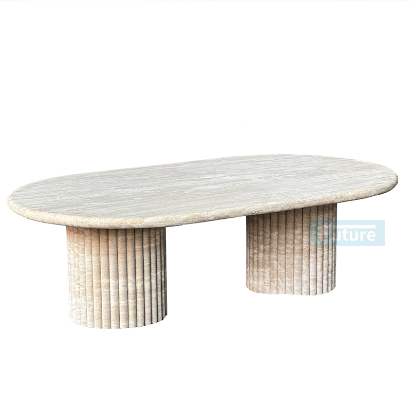 travertine tea table