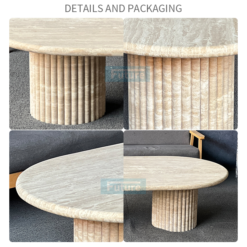 travertine tea table