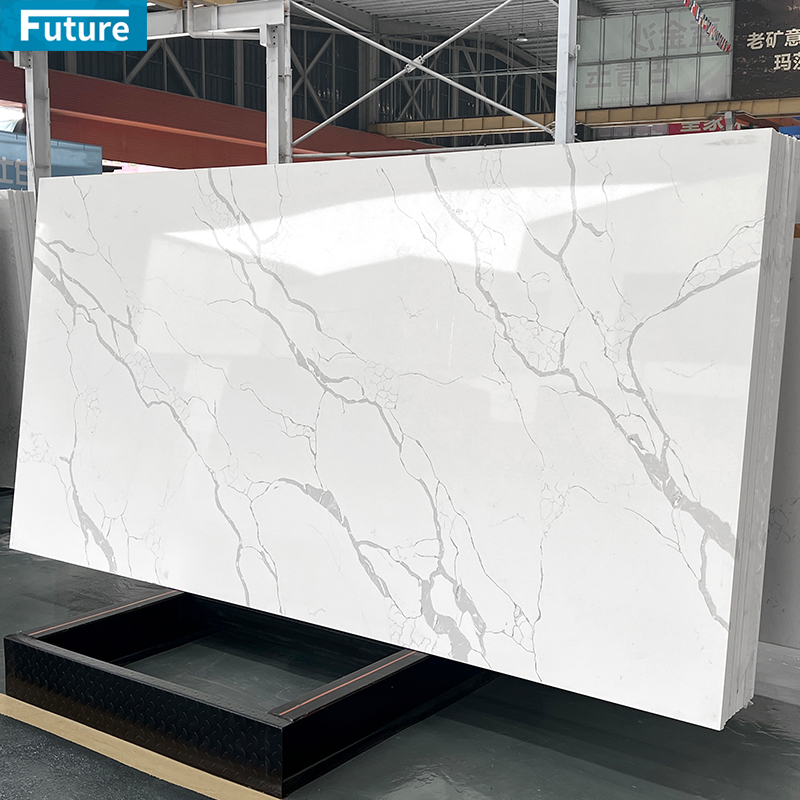 Luxury Wholesale Modern Calacatta White Quartz Artificial Ma