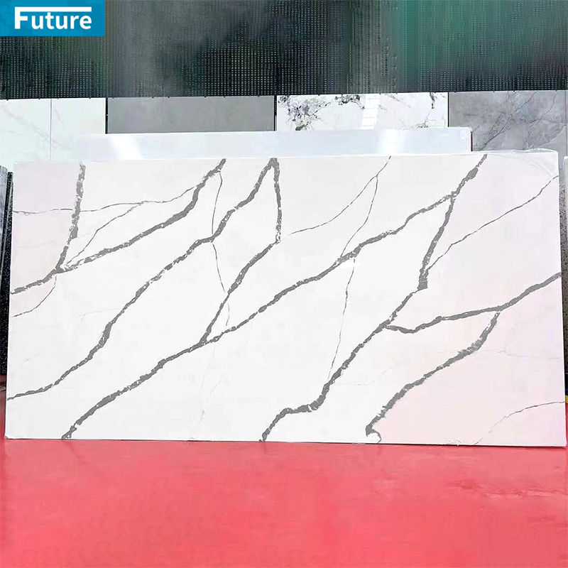 Custom White Gold Kitchen Countertops India Modern CE Certif